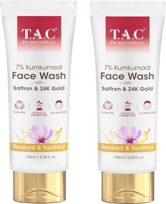 TAC - The Ayurveda Co. 7% Kumkumadi  for Glowing SKin with Saffron for Pollution & Dark Spots Face Wash