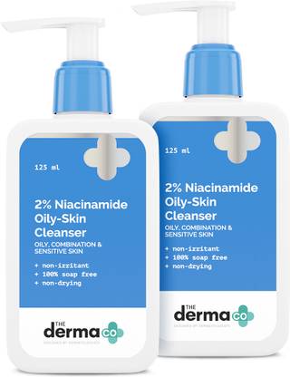 The Derma Co 2% Niacinamide Oily Skin Cleanser- Sensitive,Oily & Combination Skin | Pack of 2 Face Wash