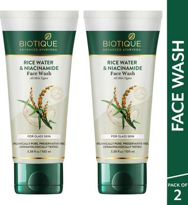 BIOTIQUE Rice Water & Niacinamide Gel |Removes Excess Oils & Reduce Blemishes Face Wash