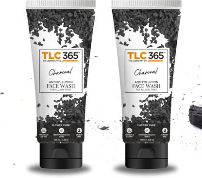 TLC 365 Charcoal Anti-Pollution : Deep Cleansing with Activated Charcoal, Prevents Acne Breakout (Pack of 2) Face Wash