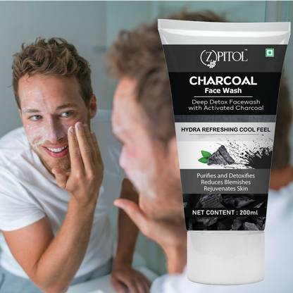 ZPITOL Charcoal  ! Men & Women ! Eliminates Dead Cells ! Deep Detox Formula Face Wash