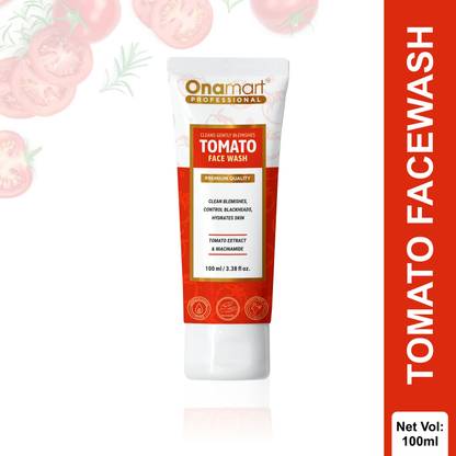 ONAMART Tomato Glow  – 100ml | Enriched with Tomato Extract, Niacinamide / For Glowing, Hydrated Skin | Daily Use Face Wash
