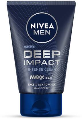 NIVEA Deep Impact with Maxxtech, One  For Face & Beard Wash with Black Carbon Face Wash
