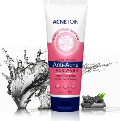 Leeford Acnetoin Anti-Acne Charcoal Facewash for Men & Women | Sulphate & Paraben Free Face Wash