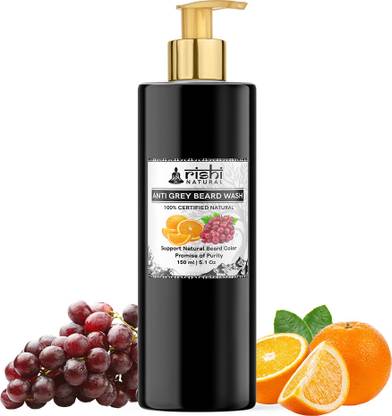rishi natural Anti Grey Beard Wash (150ml) - Get Back Black Beard & Prevents Premature Graying | Guaranteed Face Wash