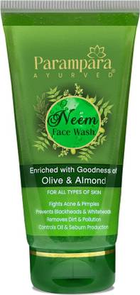 Parampara Ayurved Deep Cleaning Soft Skin for Acne or Pimples Salicylic Acid Neem Face Wash