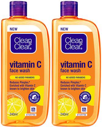 Clean & Clear Vitamin C| Reduces pimples | Enriched with Vitamin C to soothe skin Face Wash