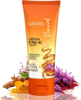 LABOLIA Ubtan for All Skin type with Turmeric & Saffron for Tan Removal and Brightening Face Wash