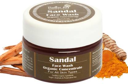 RUSTIC ART Organic Sandal Concentrate|Tan Free Glowing Skin| SLS Free Face Wash