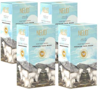 NEUD Goat Milk Premium  for Men & Women - 4 Packs (300ml Each) Face Wash