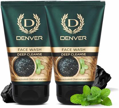 DENVER Deep Cleanse Facewash With Activated Charcoal and Mint Combo ( 2 X 100 gm ) Face Wash