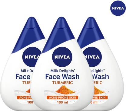 NIVEA Women for Acne Prone Skin, Milk Delights Turmeric (Pack Of 3) Face Wash
