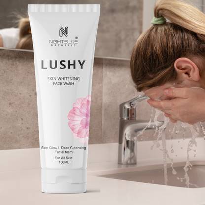 NightBlue Naturals Lushy Skin Whitening Deep Cleansing Skin Glow Anti Aging Anti Wrinkles Anti Dullness 100ml Face Wash