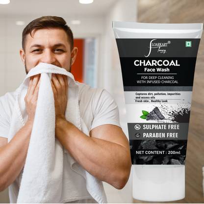 Floarkart Charcoal  For Acne & Brighter Skin | Illuminates Skin| Men Women Face Wash