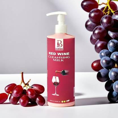 Beleza professional Red Wine Cleansing Milk |Unisex Deep Cleanser, Hydrates, Gentle makeup remover Face Wash