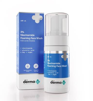 The Derma Co 3% Niacinamide Foaming  for Acne Marks on Skin Face Wash