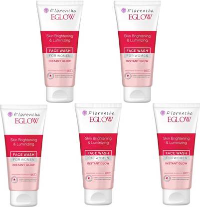 FLORENTHA EGLOW WOMAN FACEWASH DEEP CLEASNSE FOR BRIGHTENING SKIN PACK OF-70g x 5 Face Wash