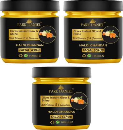 PARK DANIEL Haldi Chandan Face Cleanser Scrub Deep Cleansing Skin Pack of 3 100 ML(200 ML) Face Wash
