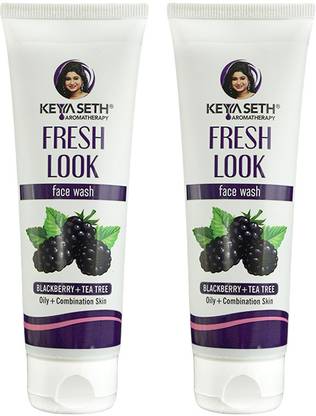 KEYA SETH AROMATHERAPY Fresh Look Blackberry & Tea tree  Deeply Cleanses Skin with Oil Controlling Properties for Oily Skin, 100ml (Pack of 2) Face Wash