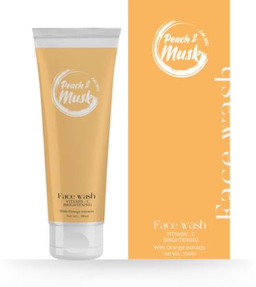 Peach and Musk Vitamin-C  with Niacinamide & Orange Extracts for Glowing Skin | Refreshing | Hydration | Brightening | 100ml Face Wash