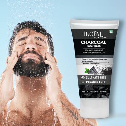 IKOTAL Charcoal / Skin Radiance Formule for Men & Women, Sun Damage Skin Face Wash