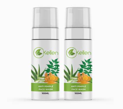 Kellen Anti Pimple for pimple free, glowing skin | With Neem, Aloe Vera and Turmeric  Face Wash