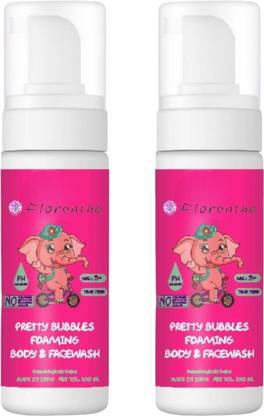 FLORENTHA PRETTY BUBBLES FOAMING BODY & FACEWASH FOR SOFT & SILKY SKIN PACK OF 100ml x 2 Face Wash