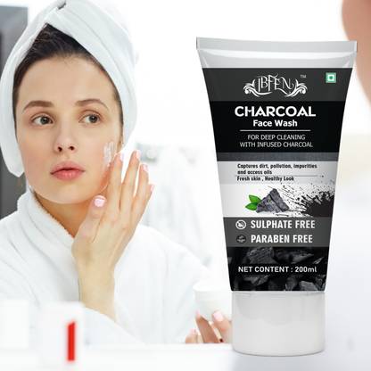 IBFEN Charcoal  For Healthy & Hydrated/ Illuminates Skin/ Men Women Face Wash