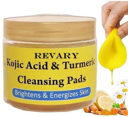 revary Kojic Acid and Turmeric Face Pads for Blemish-Free Skin  Face Wash