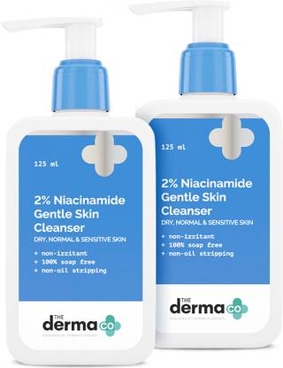 दी डर्मा को 2% Niacinamide Gentle Skin Cleanser-Sensitive,Oily & Combination Skin| Pack of 2 फेस वॉश
