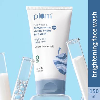 Plum Rice Water & 2% Niacinamide Dermat-tested , Gentle & Non-drying  | For All Skin Types Face Wash