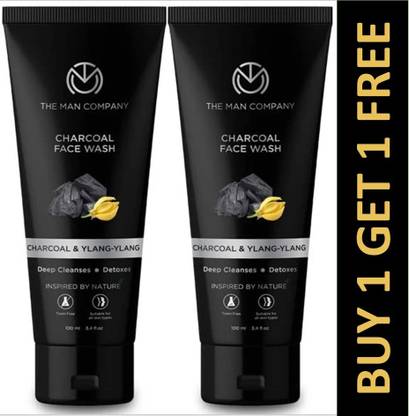 THE MAN COMPANY Charcoal  (1+1) To Remove blackheads & Deep Cleanse For Men Face Wash