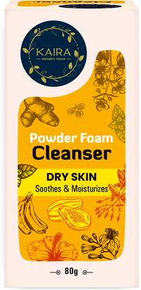 Kaira Powder Foam Cleanser Dry Skin | 100% Natural and Ayurvedic| Dry Skin  Face Wash