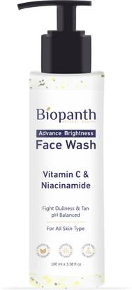 BIOPANTH Vitamin C & Niacinamide Advanced Brightness Facewash – For Glowing Skin Tone SLS-Free, Paraben-Free Face Wash