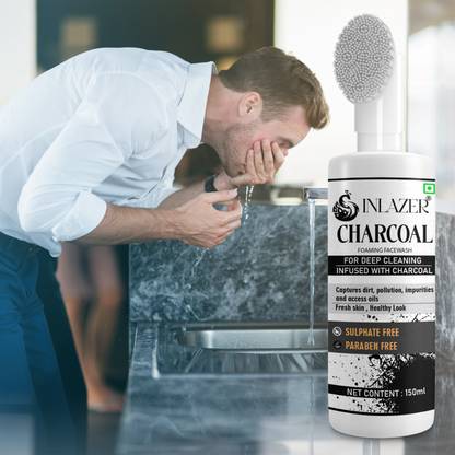 inlazer Charcoal  For Oil Control // Glowing Clear Skin Tone, Removes Tan Face Wash