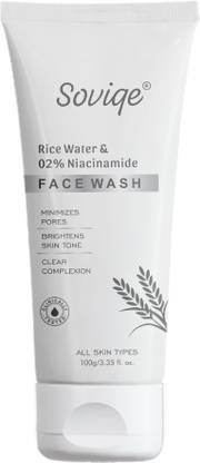 soviqe Rice Water & 0.2% Niacinamide  for Glowing, Bright & Clear Skin Face Wash
