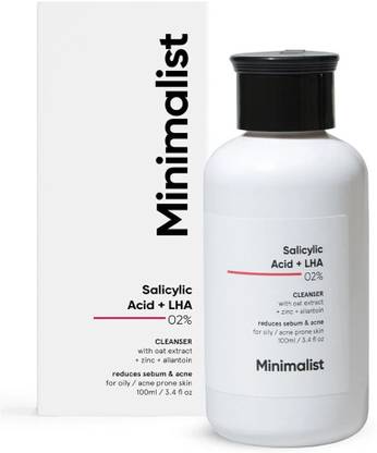 Minimalist 2% Salicylic Acid  For Oily Skin | Sulphate Free, Anti Face Cleanser With Lha & Zinc For Acne Or Pimples Face Wash