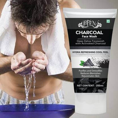 IBFEN Charcoal  For Men & Women | Keeps Skin Hydrated Reduces Dark Spots Face Wash