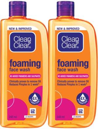 Clean & Clear Foaming Face wash | Clinically proven| Pimple & Acne removal Face Wash