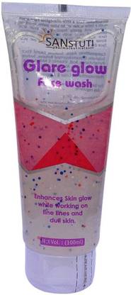 Glare glow Glowing Skin , Clear, Brighten, and Remove Fine Lines with Glycolic Acid, Vitamin E, and Glycerin | Pack of 1 Face Wash