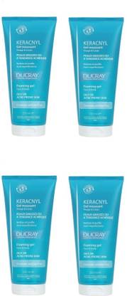 DUCRAY Keracnyl Foaming Gel Acne-Prone Skin 200ml x pack of 4 Face Wash
