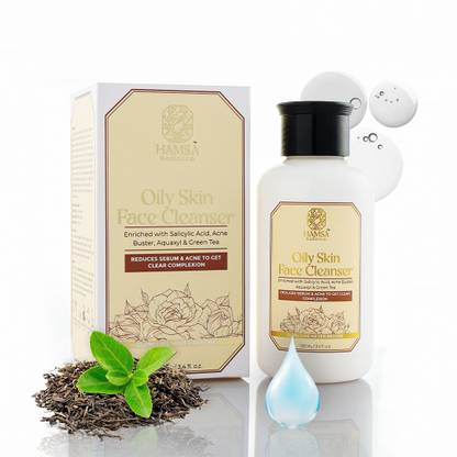Hamsa Radiance Oily skin Face Cleanser 100 ml| Salicylic Acid, Acne Buster, Aquaxyl, Green Tea|100% Soap-Free Face Wash