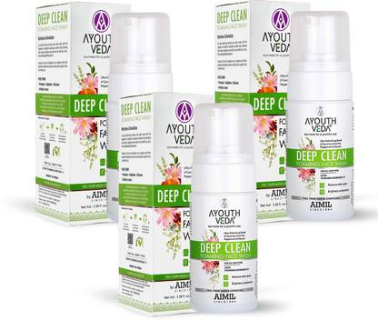 Ayouthveda DEEP CLEAN FOAMING (pack of 3)(100ml each) Face Wash