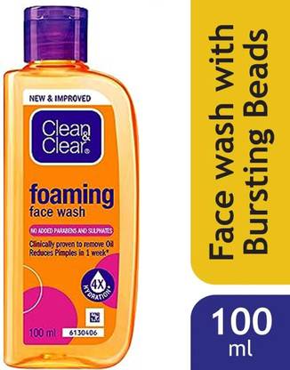 Clean & Clear Foaming For Oil And Pimples @ 100ml Face Wash