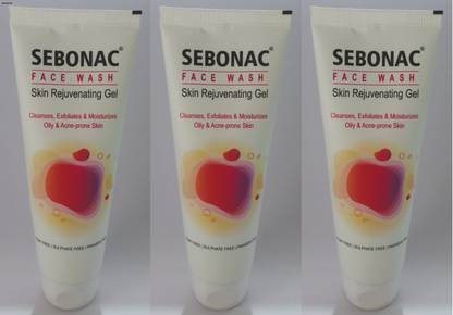 glowderma Sebonac Facewash Skin Rejuvenating Gel Pack of 3 (75X3=225GM) Face Wash