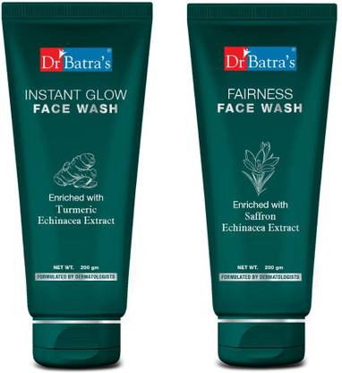 Dr Batra's Instant Glow  200 gm and Fairness  200 gm (Pack of 2 For Men and Women) Face Wash