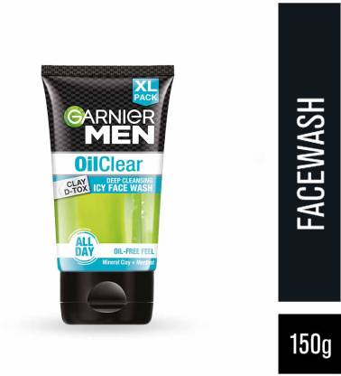 Garnier Men Oil Clear Deep Cleansing,Mineral Clay and Menthol Face Wash