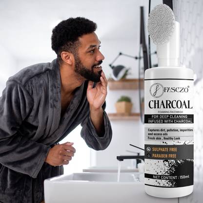 Fasczo Charcoal For Men & Women,, Skin Radiance Formul, Removes Tanning & Pollution Face Wash