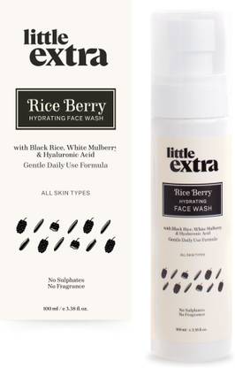 Little Extra Rice Berry  for Bright Glowing Skin, Daily Use, Mild and Gentle, Hyaluronic Acid, Sulfate-Free, Men & Women - All Skin Types, 100ml Face Wash