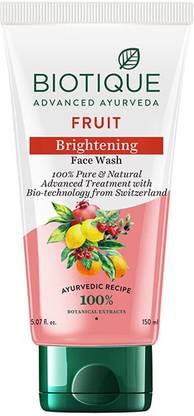 BIOTIQUE Fruit Brightening | Ayurvedic and Organically Pure| Advanced Swiss Technology |100% Botanical Extracts| Suitable for All Skin Types | 150mL Face Wash